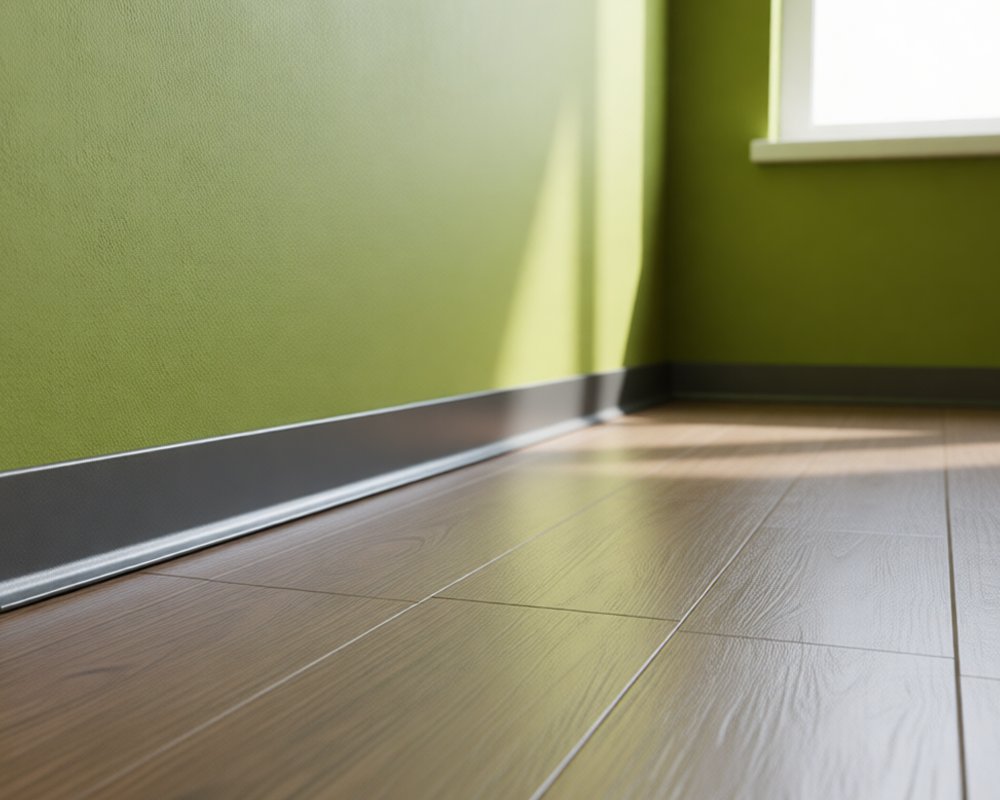 Алюминиевый плинтус AKBD80-SA 2,5м Муар антрацит