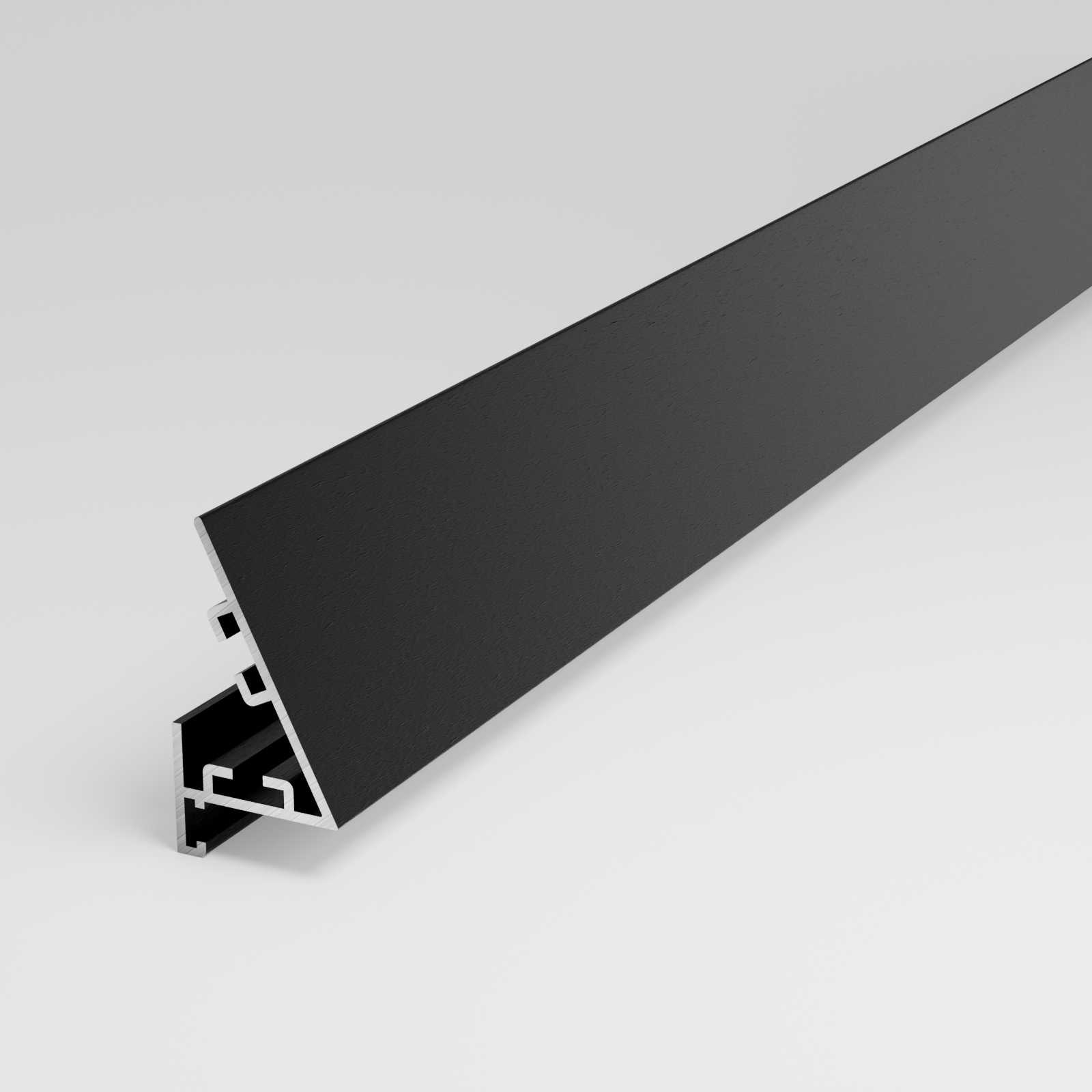 Антиплинтус алюминиевый под светодиодную ленту Апл 03.2700.15 Черный