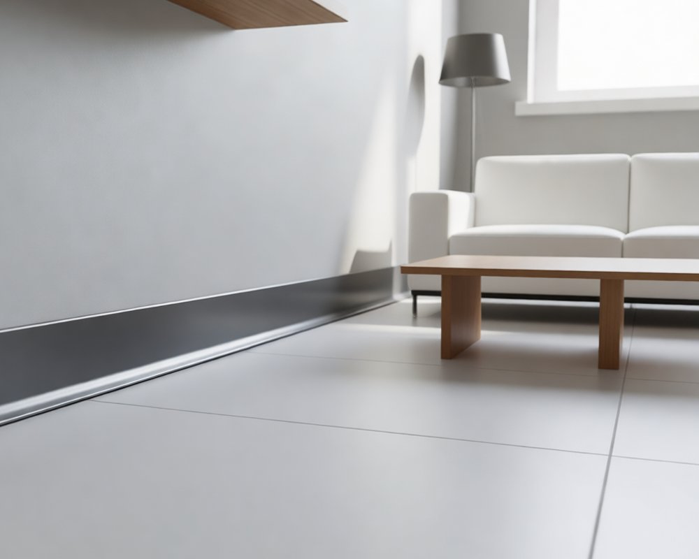 Алюминиевый плинтус AKBD40-SA 2,5м Муар антрацит