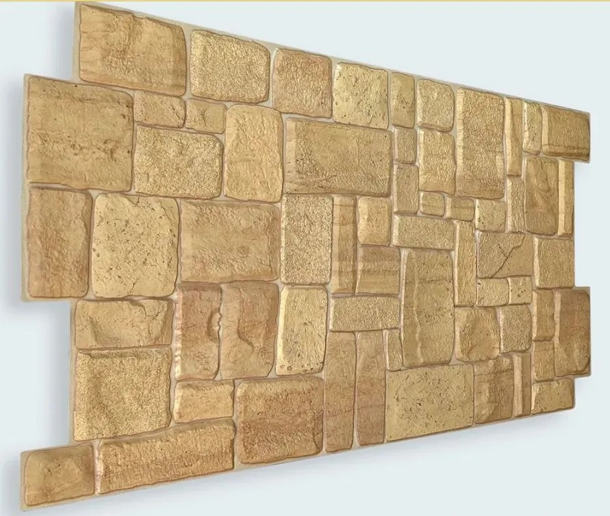 Панель ПВХ ГРЕЙС 980*498 10шт/уп Камень Ракушечник бежевый. Цена указана за 4,89 м²