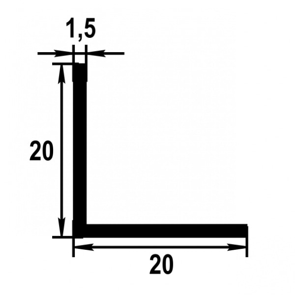 Уголок равнополочный 20х20 мм Уп 06.2000.504л Бронза. Цена за 5 штук.