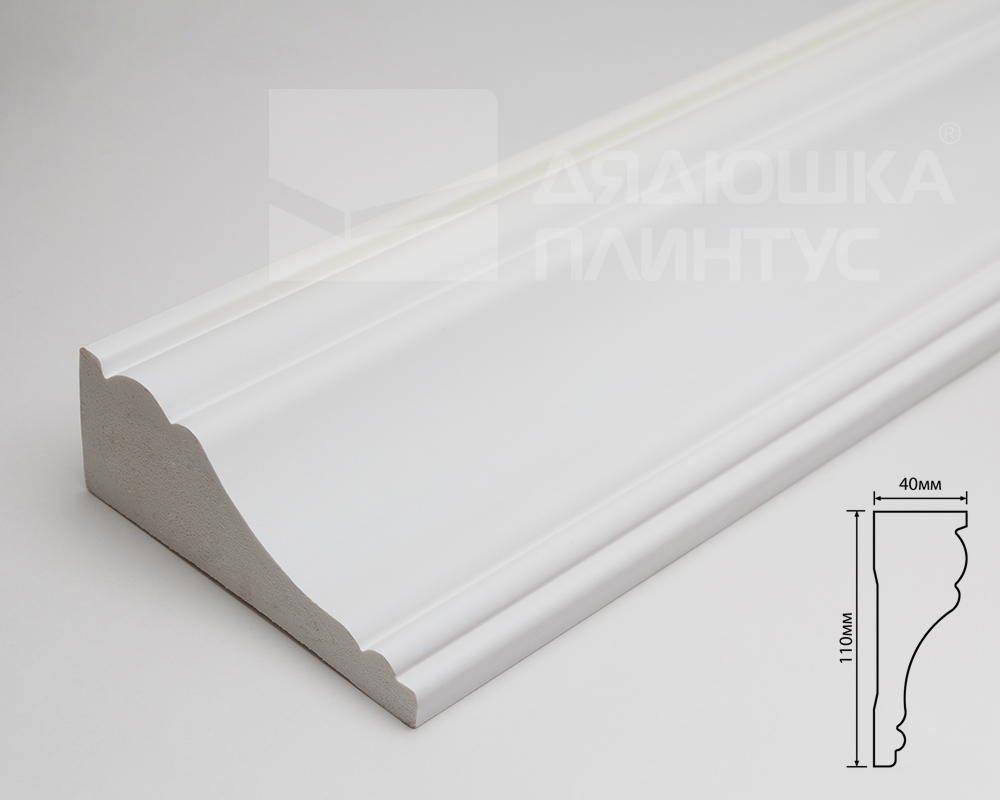 Плинтус потолочный из полистирола высокой плотности HI-WOOD T1011 110х40мм 2,0м