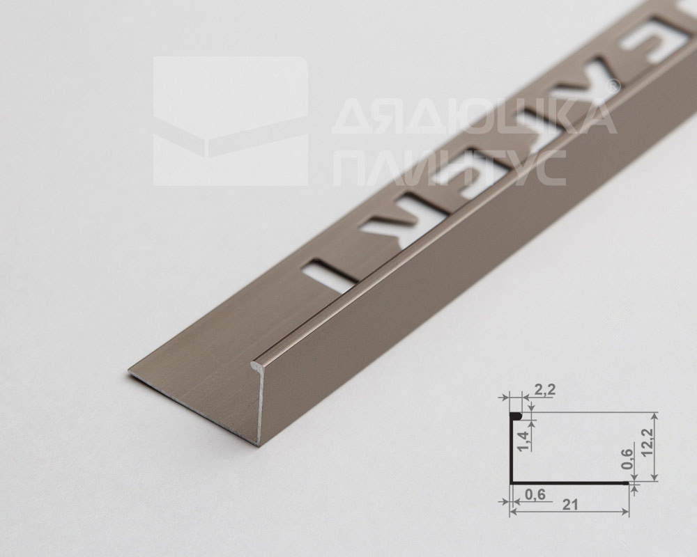 Профиль окантовочный Волшебная палочка Expert MSPKE 01-12.2700.042L 12мм 2,7м Шампань матовая