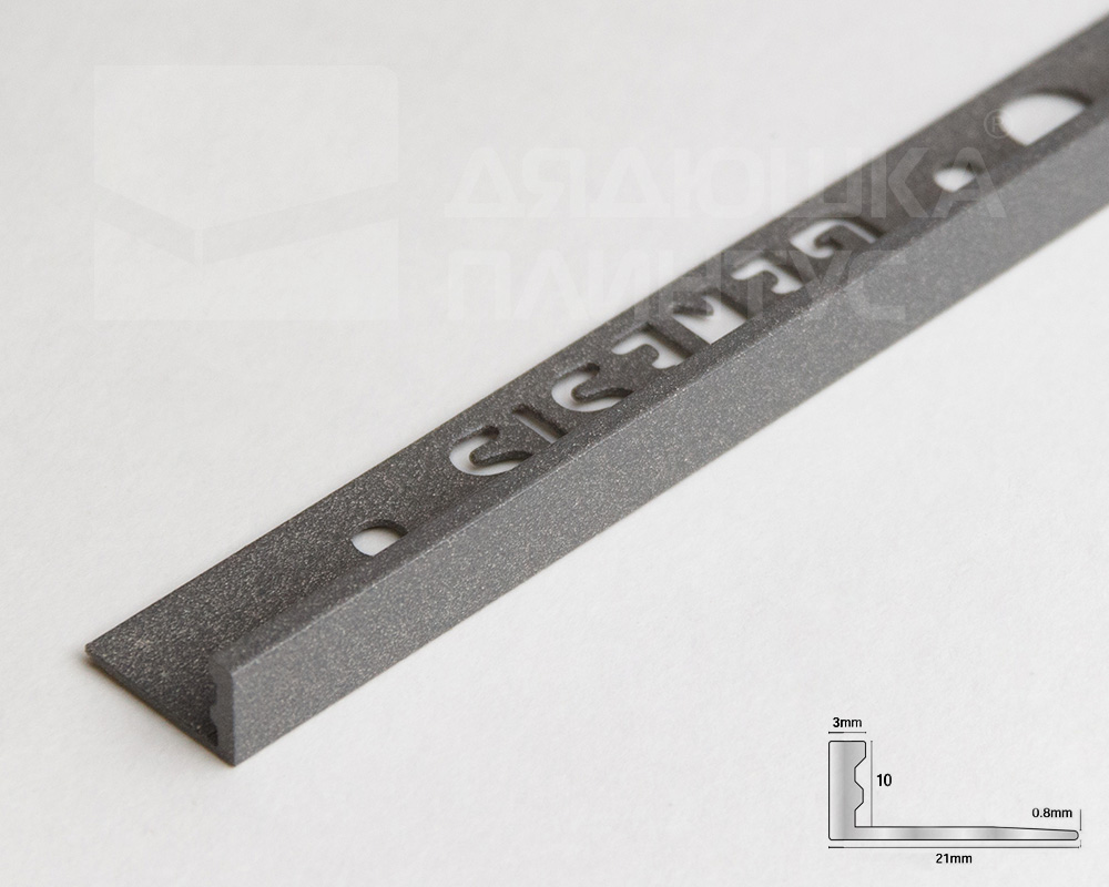 Профиль окантовочный Genesis ESA 100.435 10 х 2500 мм Темный гранит