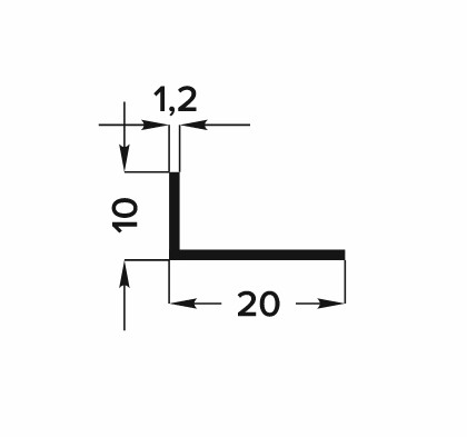 Уголок разнополочный 20х10 мм Уп 05.2000.504л Бронза. Цена за 5 штук.