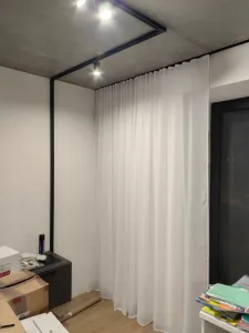 Карниз Шина черный комплект 3-х ряд ПВХ Волшебная палочка 1,6м