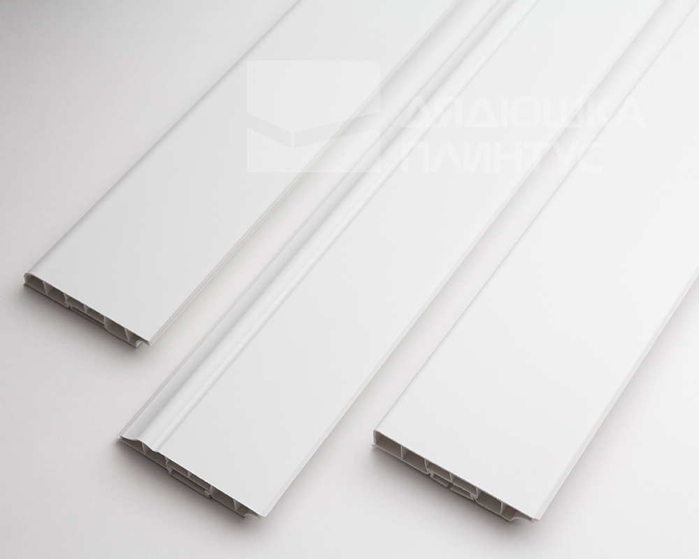 Плинтус прямоугольный ПВХ Дюра ИДЕАЛ 80мм 2,2м  001 Белый