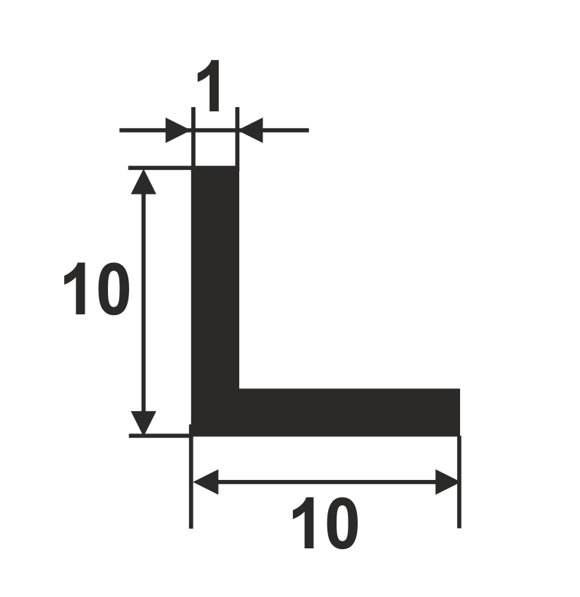 Уголок равнополочный 10*10 мм Уп 01.2000.542л Шампань. Цена за 5 штук.