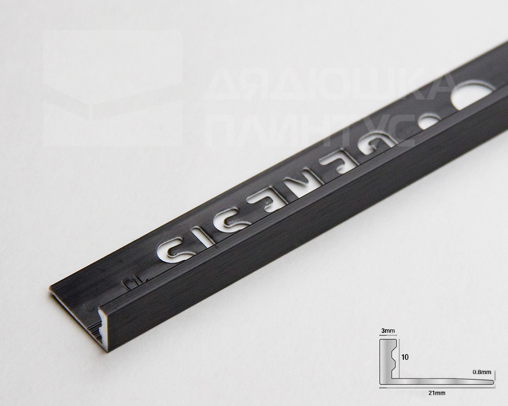 Профиль окантовочный Genesis ESA 100.18 10 х 2500 мм Черный браш