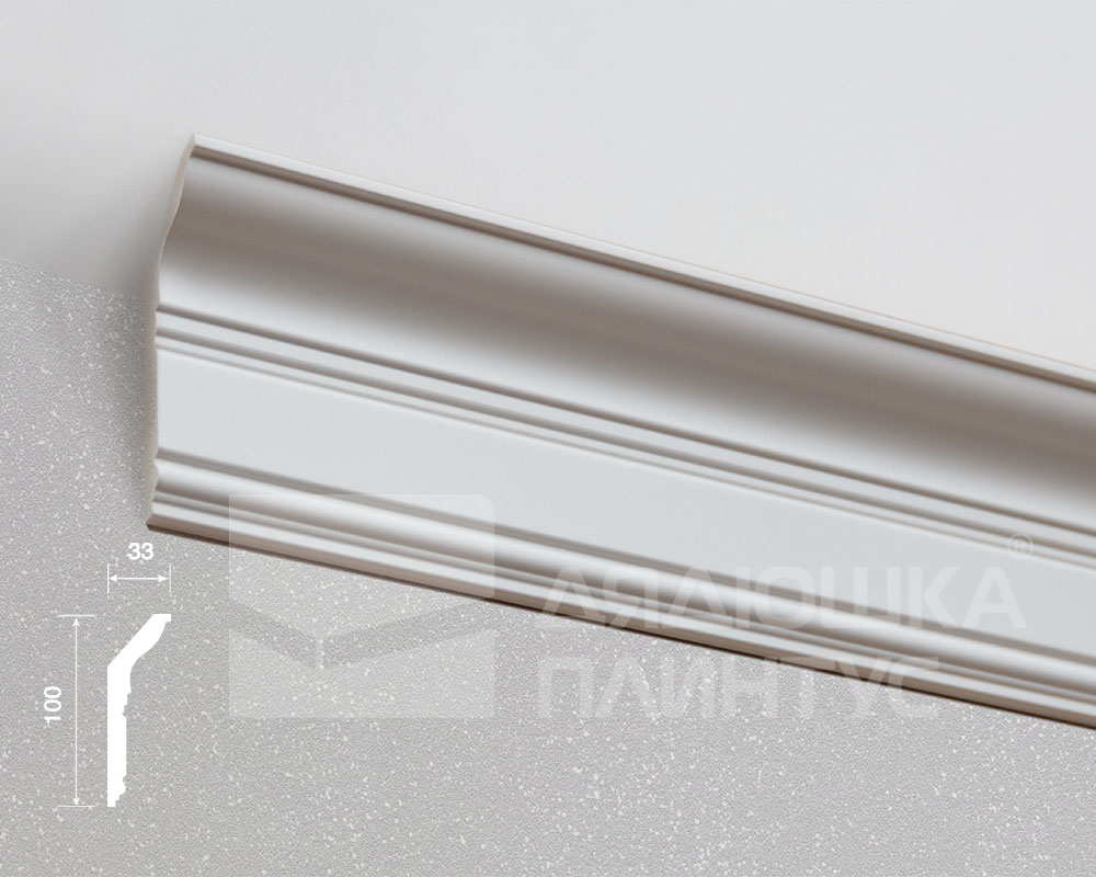 Карниз из полистирола высокой плотности HI WOOD L1902M 100мм х 33мм х 2,0м.