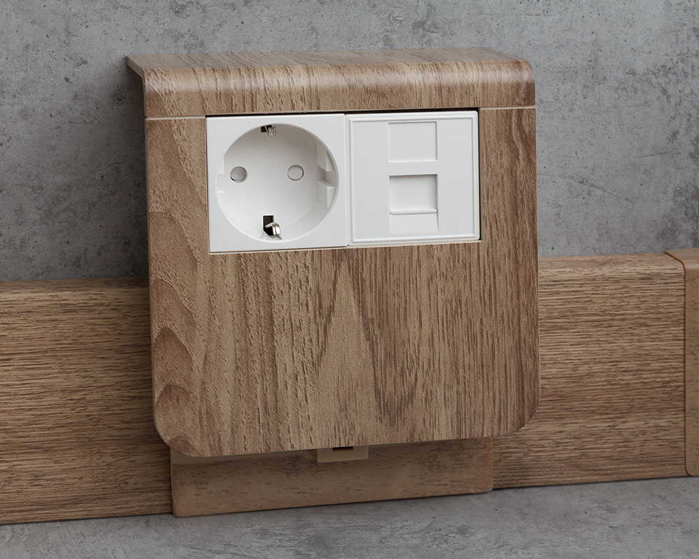 Монтажный бокс под две розетки 45х45 мм, компл.